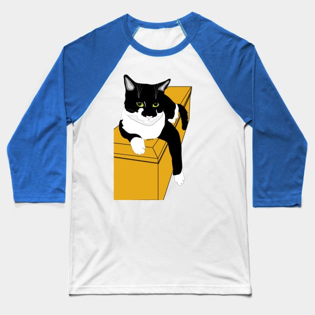 Cute Tuxedo On a Box Copyright TeAnne Baseball T-Shirt by TeAnne